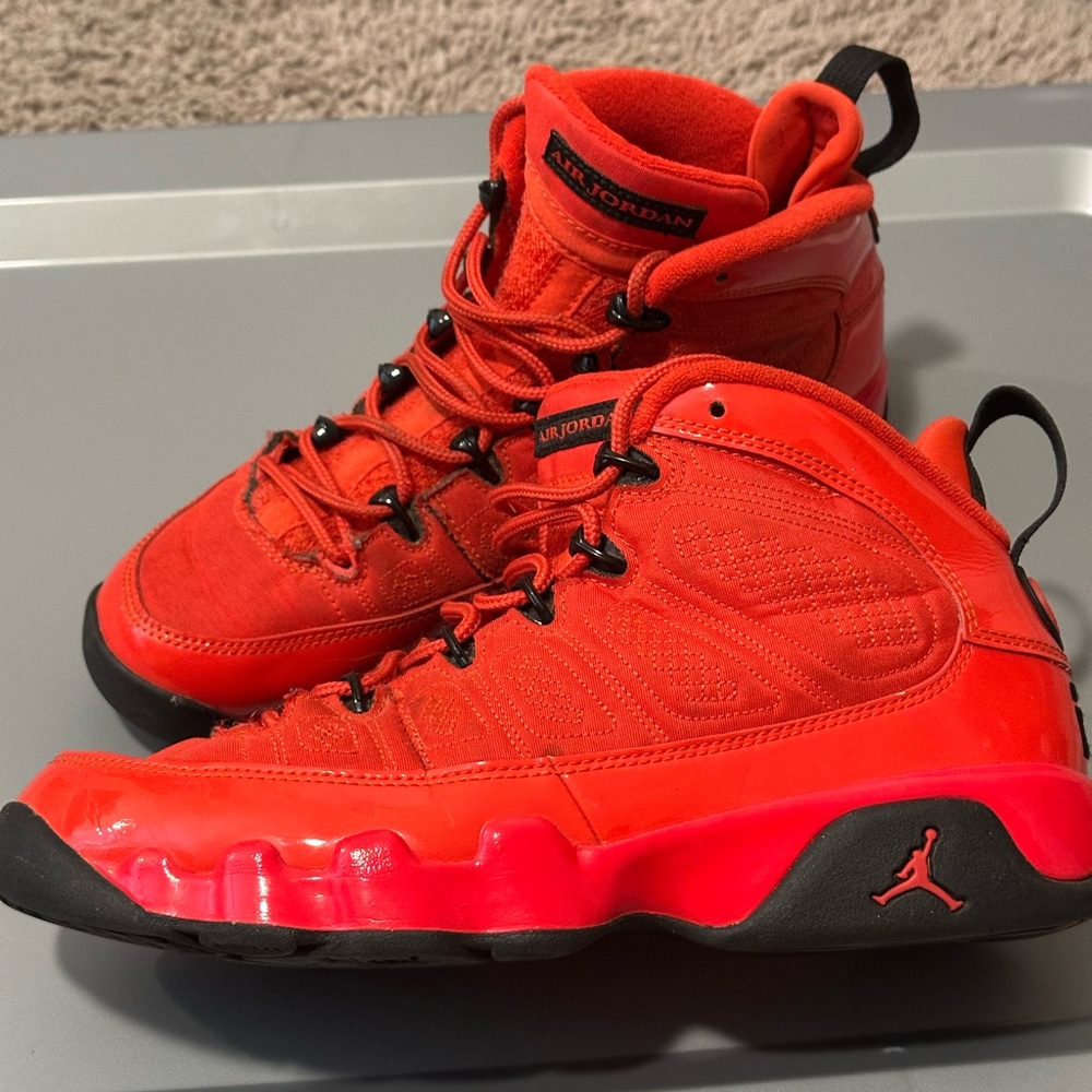 Jordan Kids Bright Red and Black Sneakers